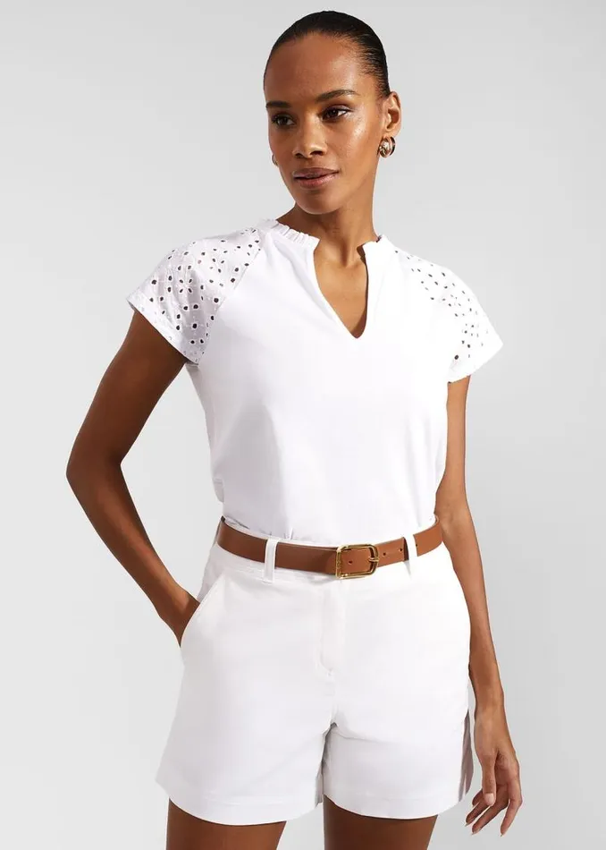 Women HOBBS Trousers Carla Shorts White