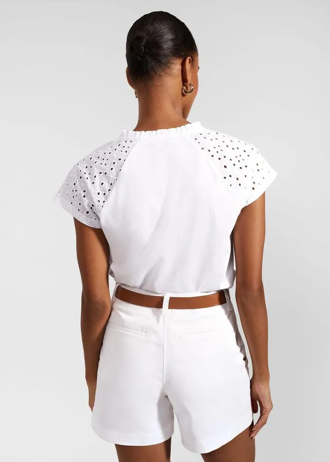 Women HOBBS Trousers Carla Shorts White