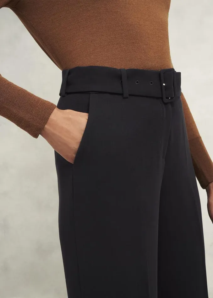Women HOBBS Trousers Drew Wide Trousers Black