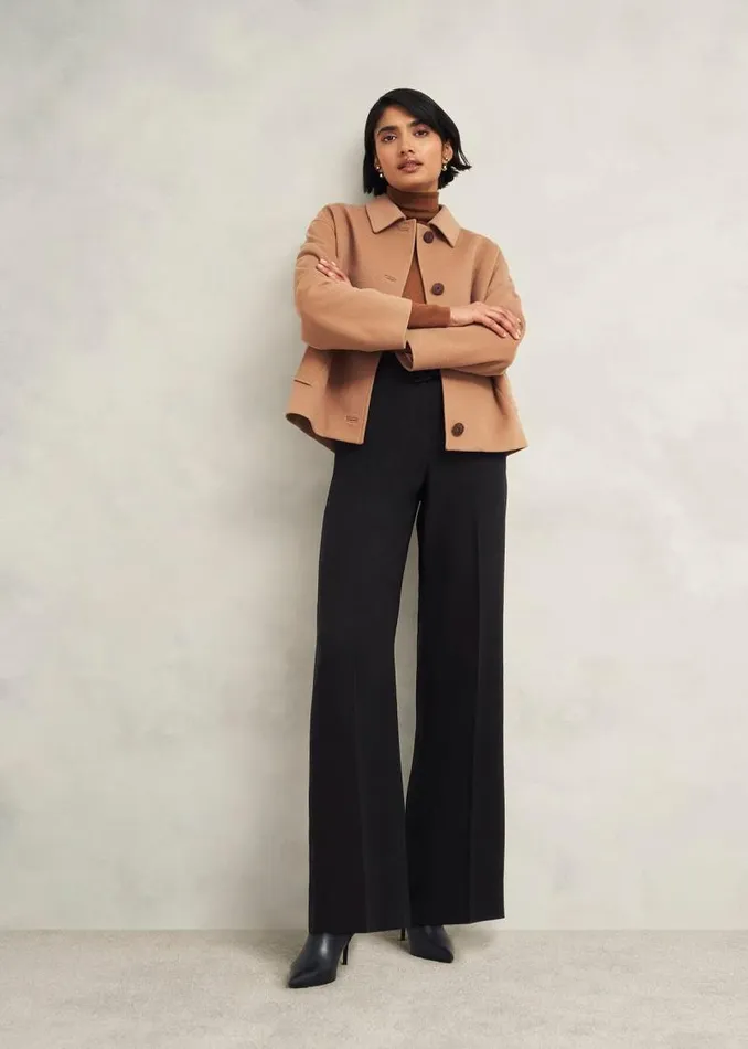 Women HOBBS Trousers Drew Wide Trousers Black