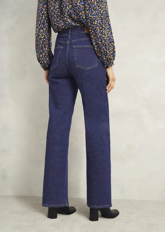 Women HOBBS Trousers Hadden Wide Jeans Indigo