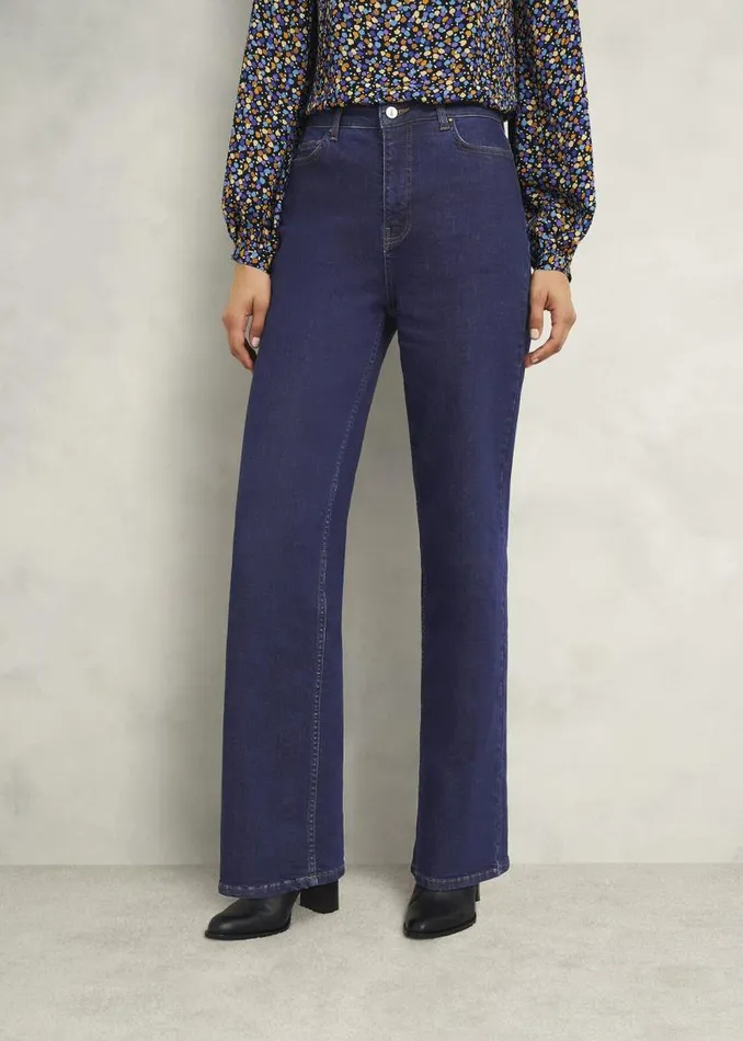 Women HOBBS Trousers Hadden Wide Jeans Indigo