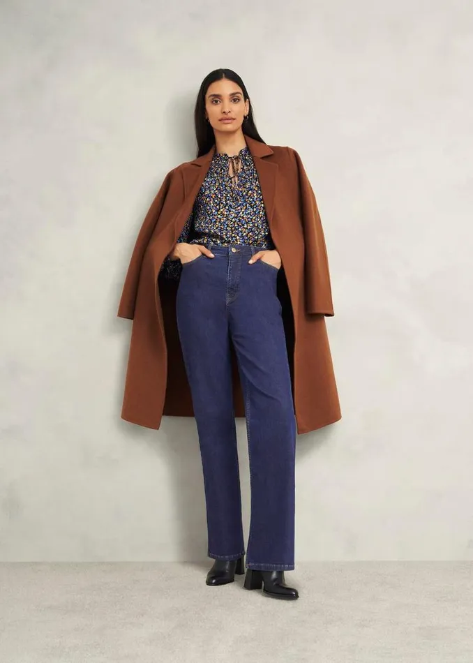 Women HOBBS Trousers Hadden Wide Jeans Indigo