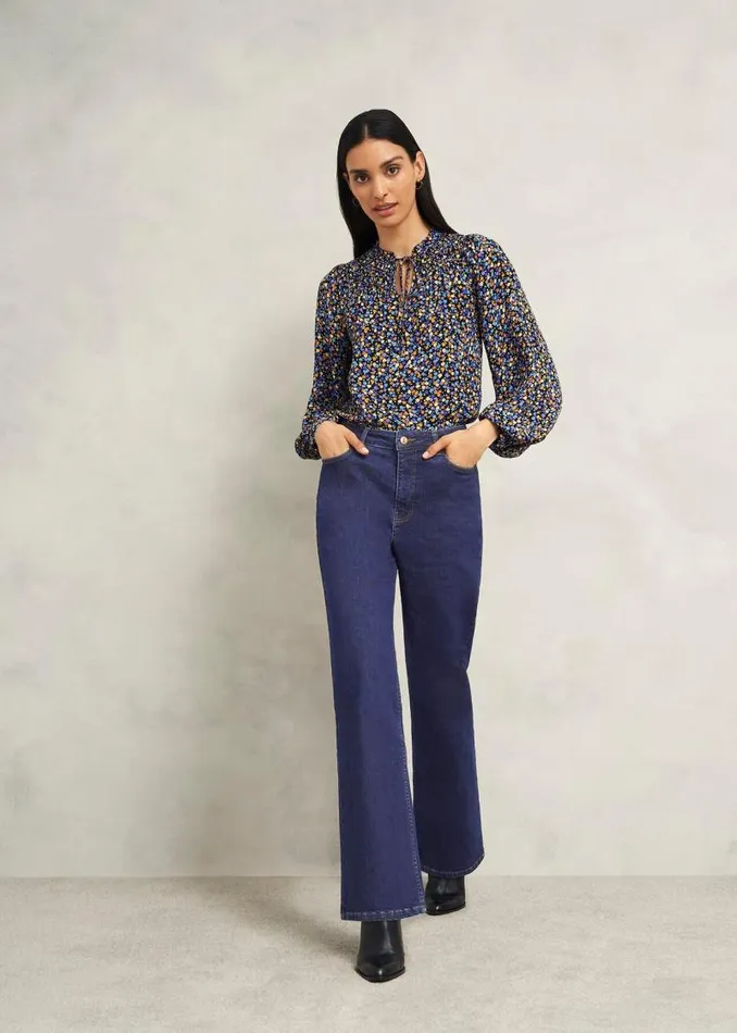 Women HOBBS Trousers Hadden Wide Jeans Indigo