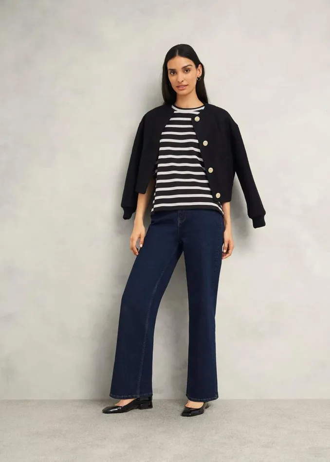 Women HOBBS Trousers Hadden Wide Jeans Indigo