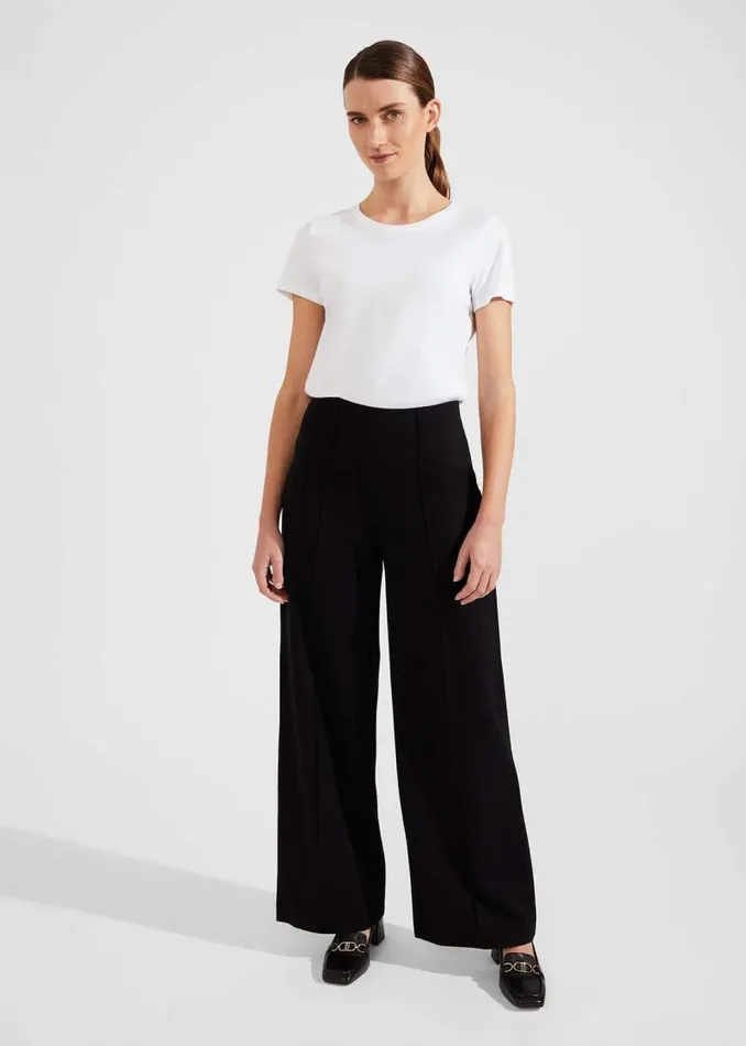Women HOBBS Trousers Petite Prim Trousers Black