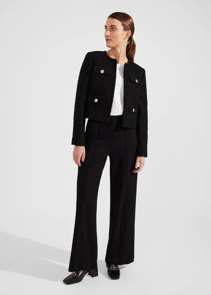 Women HOBBS Trousers Petite Prim Trousers Black