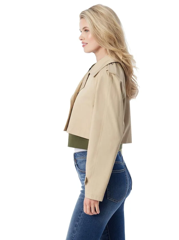 Women Jackets Blazers and Kimonos Jessica Simpson Trench Bomber Jacket In Khaki