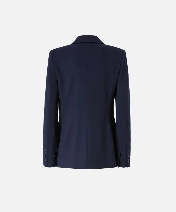 Women Jackets Pinko Singlebreasted Blazer With Structured Shoulders Total Eclipse Blue Women Jackets Pinko Singlebreasted Blazer With Structured Shoulders Total Eclipse Blue