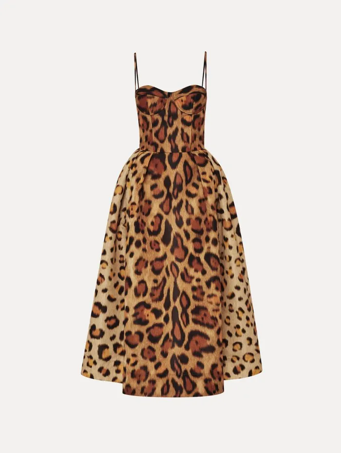Women Jaguar Faille Cocktail Dress Beige Multi Oscar De La Renta Dresses