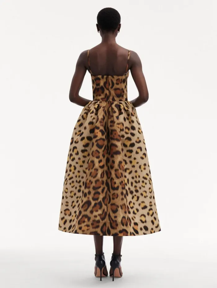 Women Jaguar Faille Cocktail Dress Beige Multi Oscar De La Renta Dresses Women Jaguar Faille Cocktail Dress Beige Multi Oscar De La Renta Dresses
