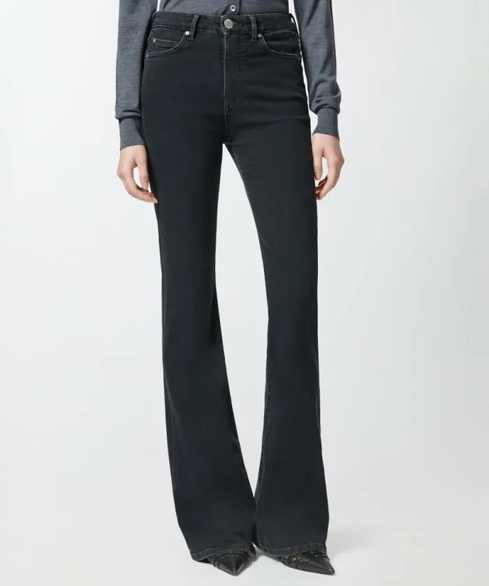 Women Jeans Pinko Flared Black Denim Jeans Limo Black Women Jeans Pinko Flared Black Denim Jeans Limo Black