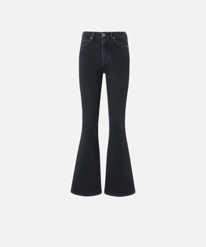 Women Jeans Pinko Flared Black Denim Jeans Limo Black Women Jeans Pinko Flared Black Denim Jeans Limo Black