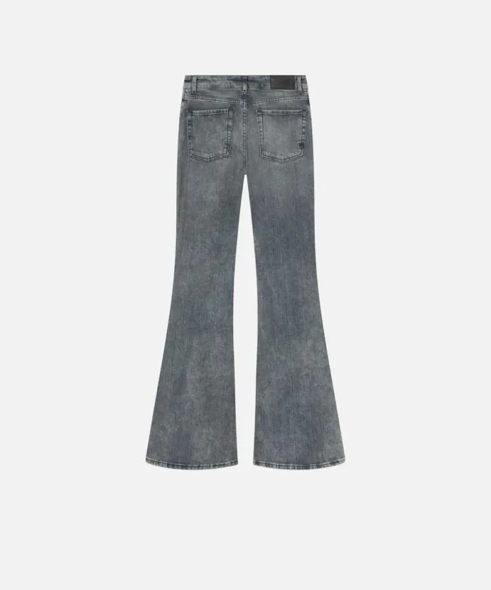 Women Jeans Pinko Flared Grey Denim Jeans Vintage Grey Wash Women Jeans Pinko Flared Grey Denim Jeans Vintage Grey Wash