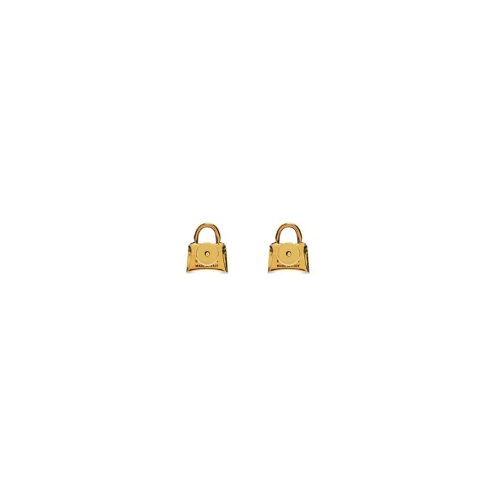 Women Jewellery Balenciaga Bag Xs Stud Earrings In Antique Gold