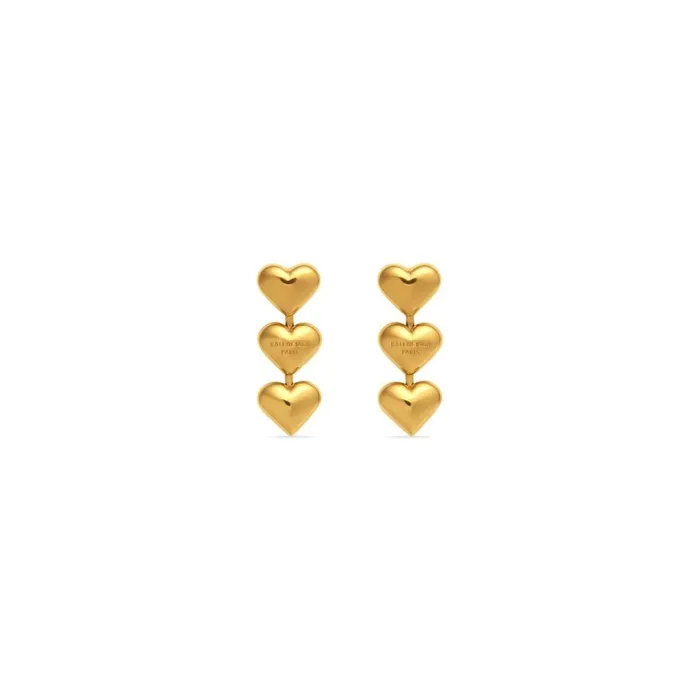 Women Jewellery Balenciaga Heart Earrings In Gold