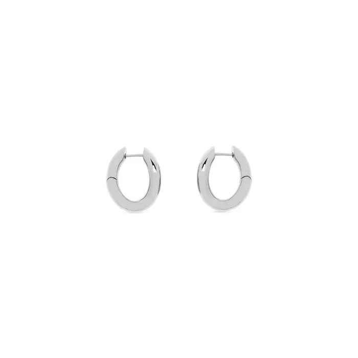 Women Jewellery Balenciaga Loop Xs Earrings In Silver