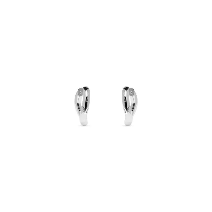 Women Jewellery Balenciaga Loop Xs Earrings In Silver