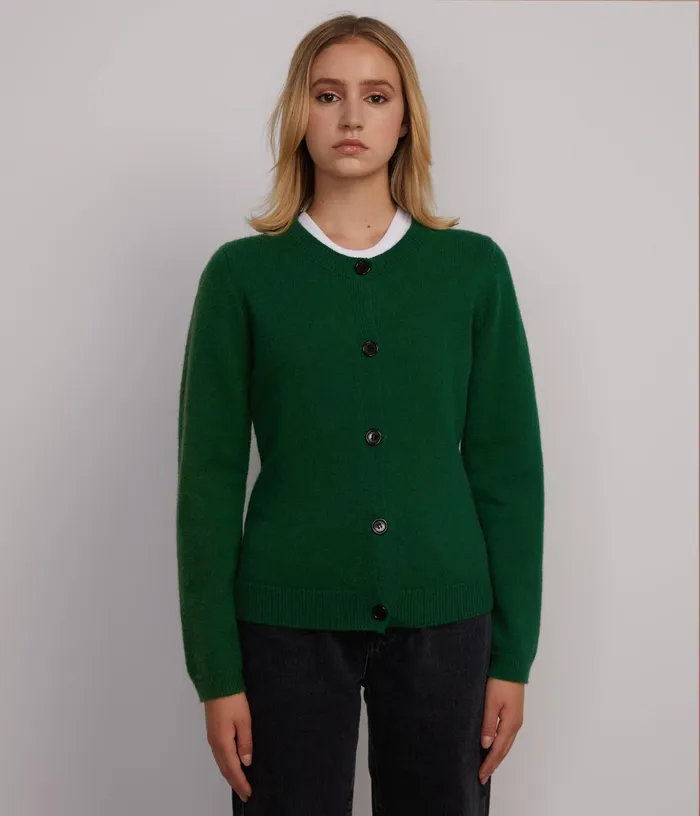 Women Jil ButtonFront Cardigan Green Matt and Nat Knitwear