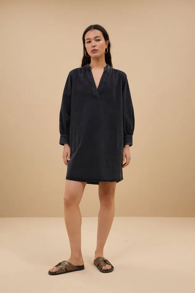 Women Jina Twill Dress Jet Black Bybar Dresses