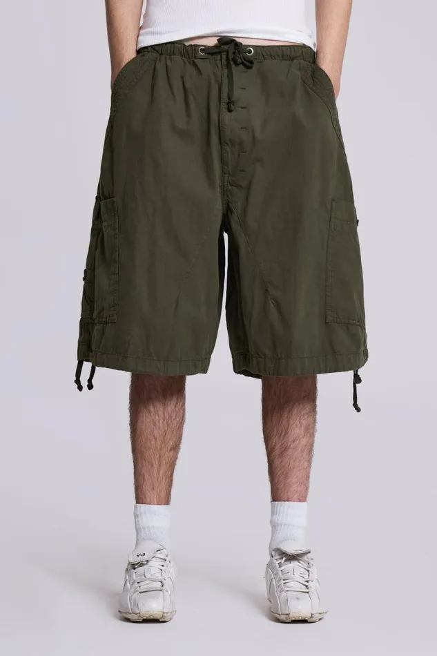 Women Khaki Oversized Cargo Shorts Jaded London Shorts and Jorts