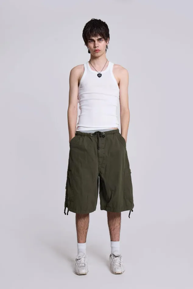 Women Khaki Oversized Cargo Shorts Jaded London Shorts and Jorts