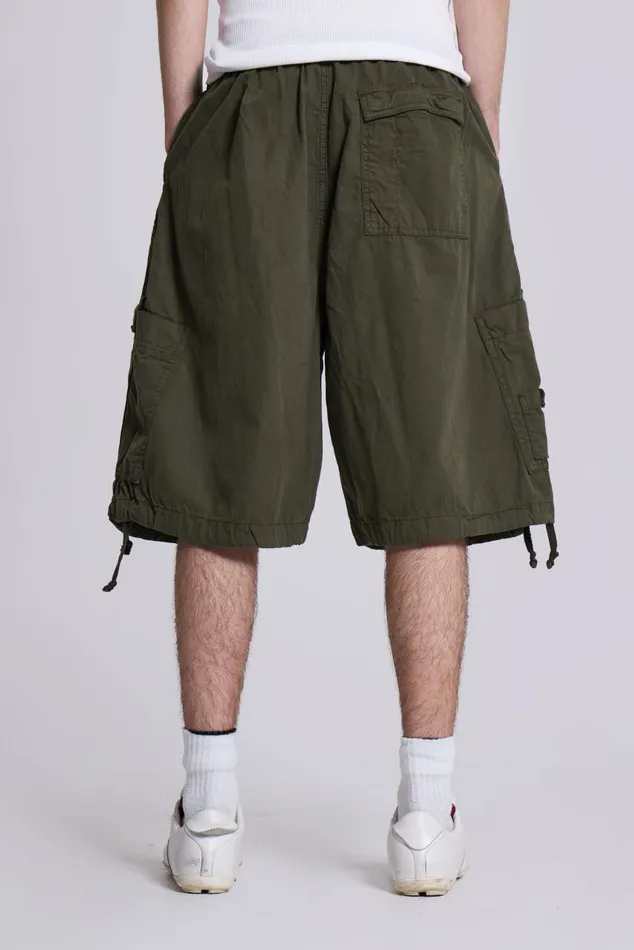 Women Khaki Oversized Cargo Shorts Jaded London Shorts and Jorts