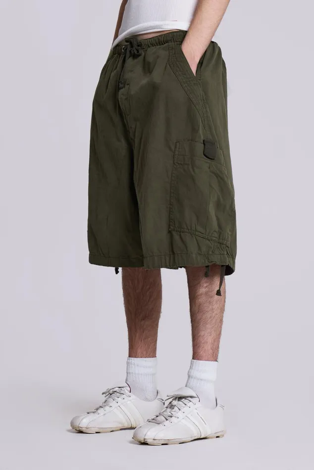 Women Khaki Oversized Cargo Shorts Jaded London Shorts and Jorts