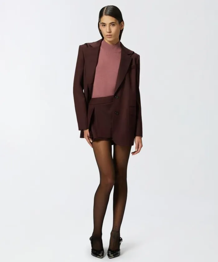 Women Knitwear Pinko Cashmereblend Turtleneck With Metallic Cuffs Nostalgia Rose Women Knitwear Pinko Cashmereblend Turtleneck With Metallic Cuffs Nostalgia Rose