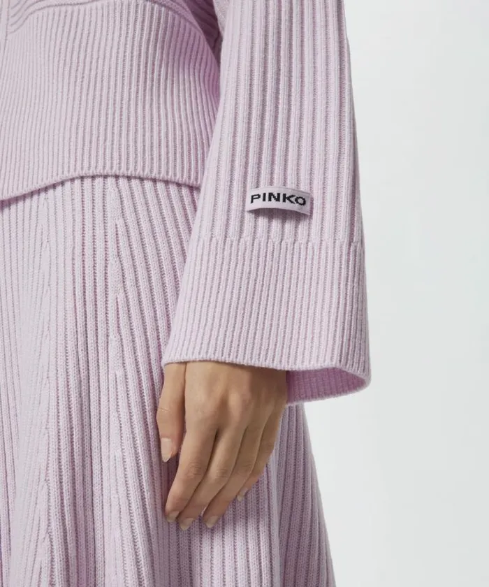 Women Knitwear Pinko Wool And Cashmere Vneck Ribbed Sweater Lilacseductive Orchid Women Knitwear Pinko Wool And Cashmere Vneck Ribbed Sweater Lilacseductive Orchid