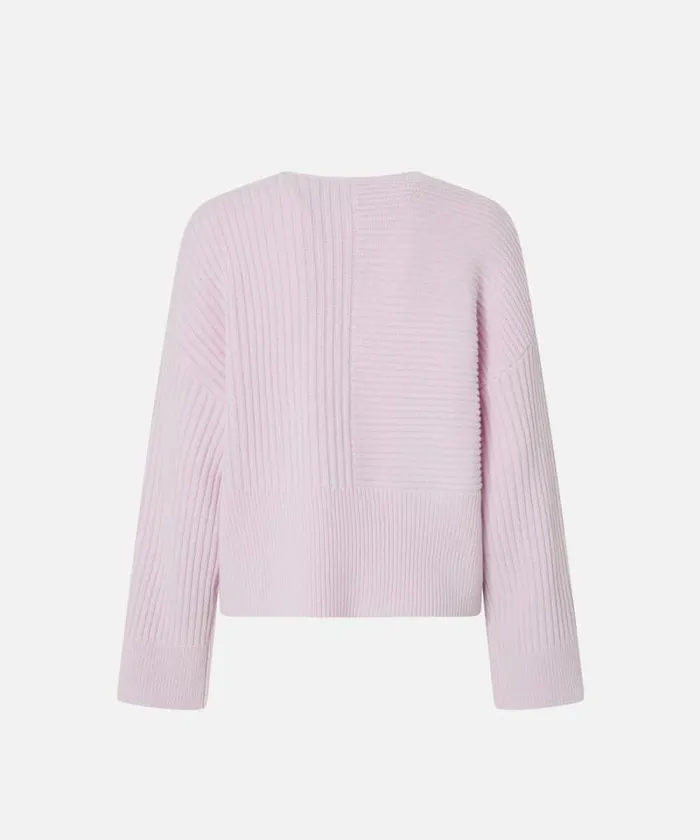 Women Knitwear Pinko Wool And Cashmere Vneck Ribbed Sweater Lilacseductive Orchid Women Knitwear Pinko Wool And Cashmere Vneck Ribbed Sweater Lilacseductive Orchid