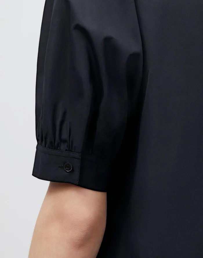 Women Lafayette 148 New York Blouses and Shirts Kai Shirt In Italian Sculpted KindCotton Black