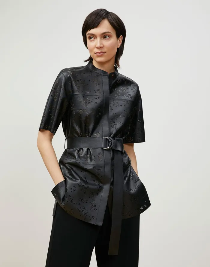 Women Lafayette 148 New York Blouses and Shirts PlusSize Alyse Blouse In Petal Eyelet Italian Tuffato Lambskin Black Women Lafayette 148 New York Blouses and Shirts PlusSize Alyse Blouse In Petal Eyelet Italian Tuffato Lambskin Black
