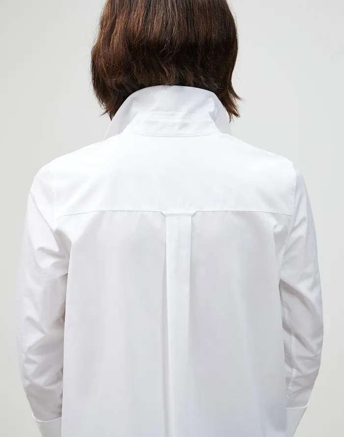 Women Lafayette 148 New York Blouses and Shirts PlusSize Italian Sculpted Cotton Wilkes Shirt White