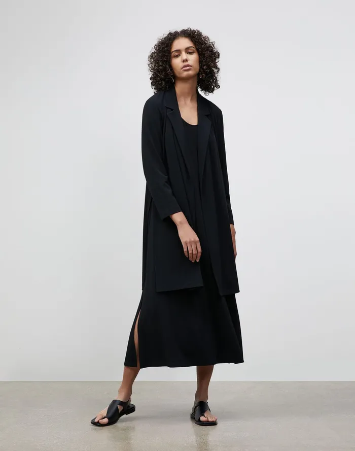Women Lafayette 148 New York Dresses Luna Dress In Midweight Matte Jersey Black