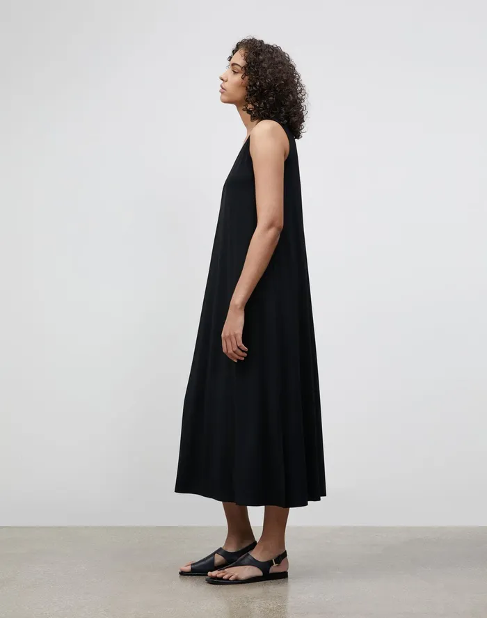 Women Lafayette 148 New York Dresses Luna Dress In Midweight Matte Jersey Black