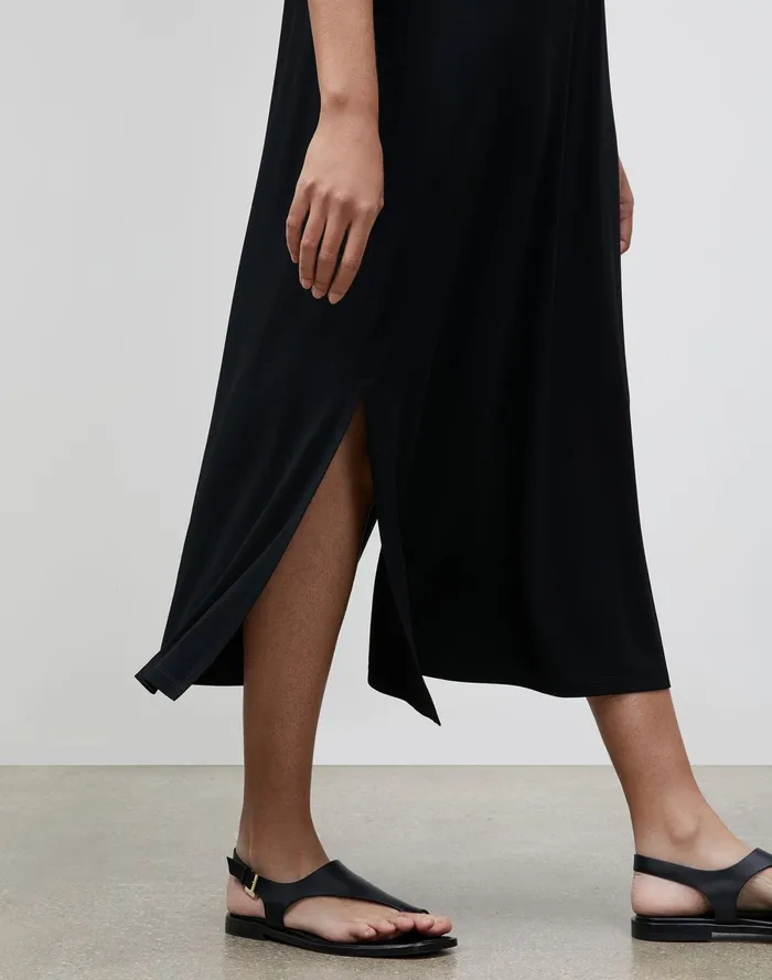 Women Lafayette 148 New York Dresses Luna Dress In Midweight Matte Jersey Black