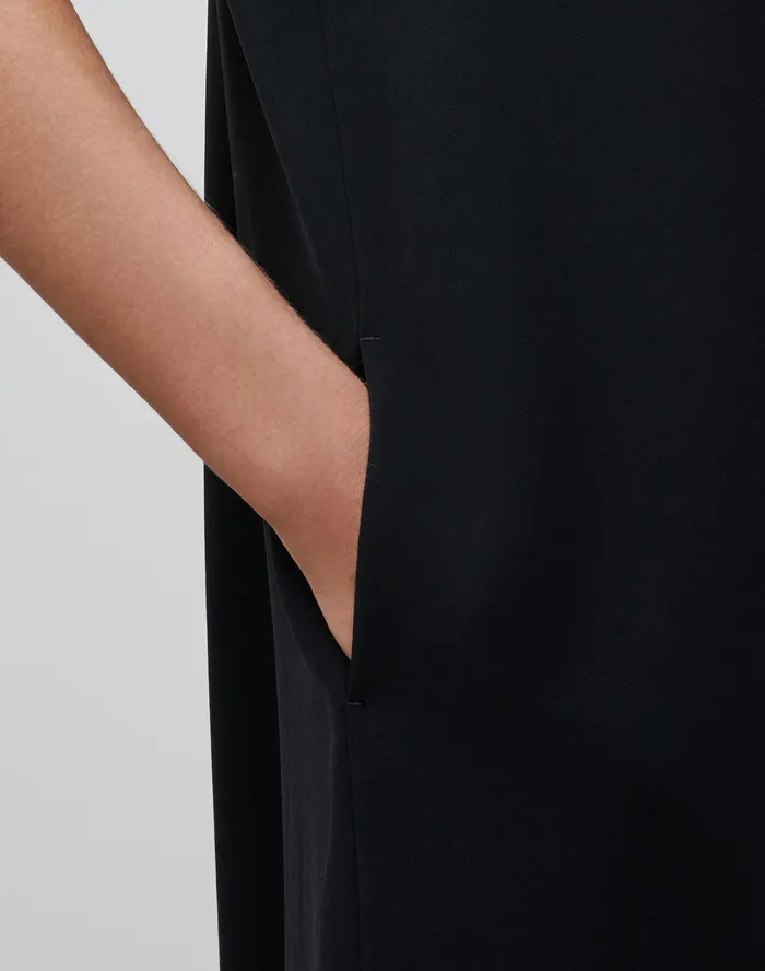 Women Lafayette 148 New York Dresses Petite Sawyer Shirtdress In Finesse Crepe Black