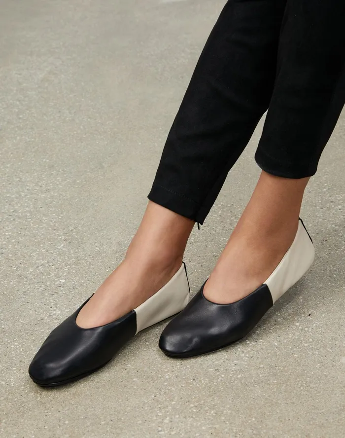 Women Lafayette 148 New York Flats Supple Leather Mira Ballet Flat Black Multi
