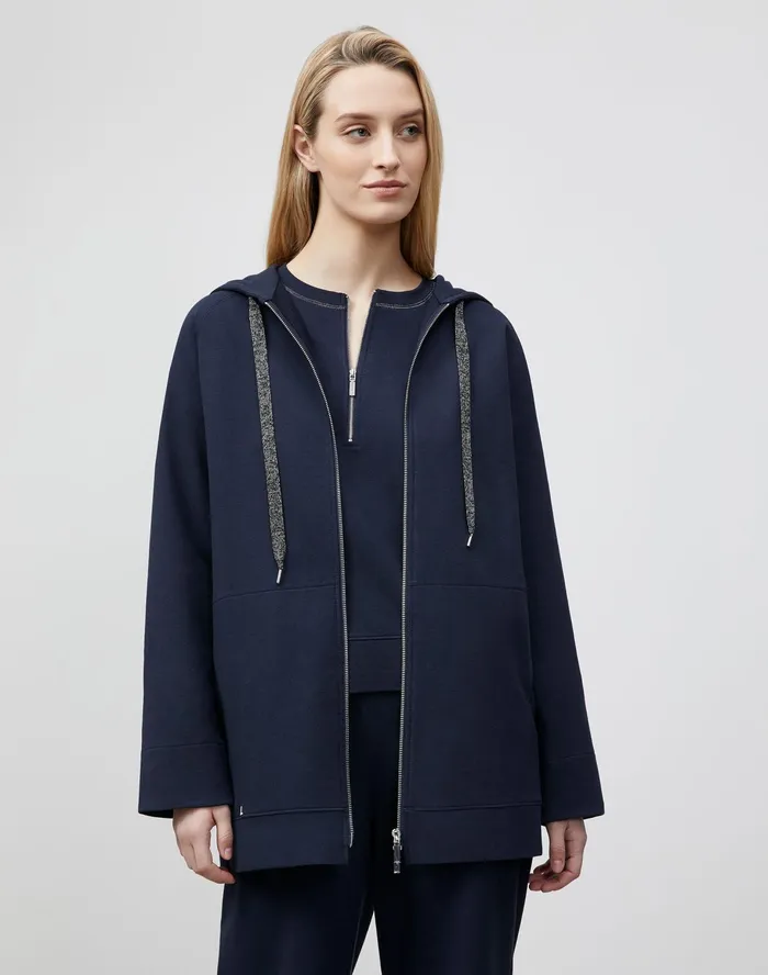 Women Lafayette 148 New York Jackets and Blazers Corbin Jacket In Ultra Comfort French Terry Ink Women Lafayette 148 New York Jackets and Blazers Corbin Jacket In Ultra Comfort French Terry Ink