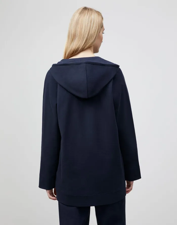 Women Lafayette 148 New York Jackets and Blazers Corbin Jacket In Ultra Comfort French Terry Ink