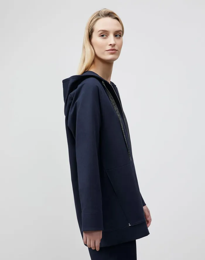 Women Lafayette 148 New York Jackets and Blazers Corbin Jacket In Ultra Comfort French Terry Ink
