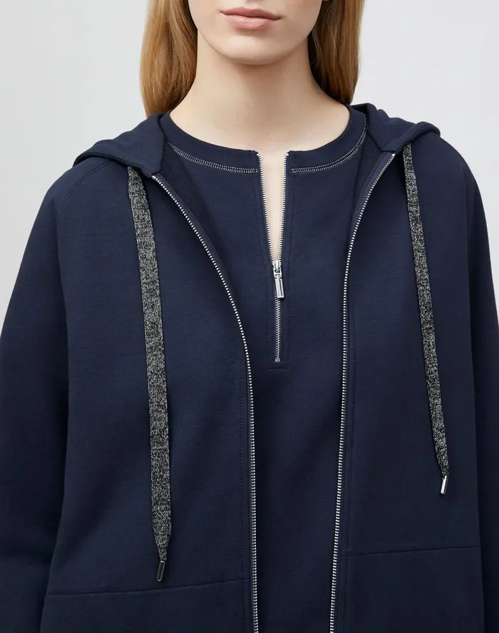 Women Lafayette 148 New York Jackets and Blazers Corbin Jacket In Ultra Comfort French Terry Ink