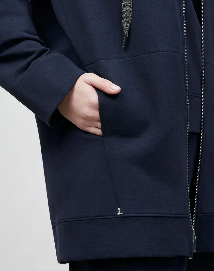 Women Lafayette 148 New York Jackets and Blazers Corbin Jacket In Ultra Comfort French Terry Ink