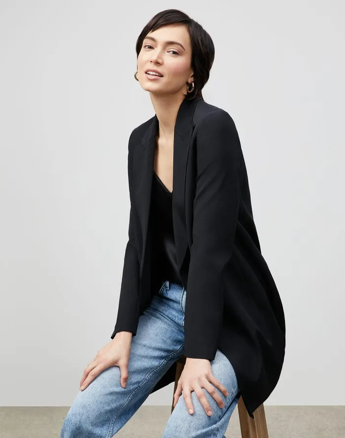 Women Lafayette 148 New York Jackets and Blazers PlusSize Kourt Jacket In Luxe Stretch Crepe De Chine Black Women Lafayette 148 New York Jackets and Blazers PlusSize Kourt Jacket In Luxe Stretch Crepe De Chine Black