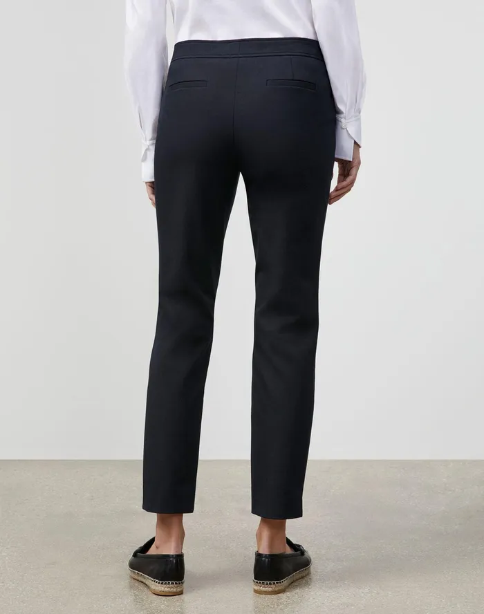 Women Lafayette 148 New York Pants and Shorts Petite Manhattan Slim Ankle Pant In Jodhpur Cloth Black