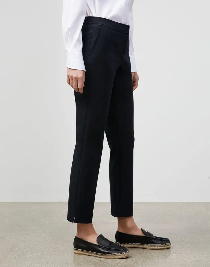 Women Lafayette 148 New York Pants and Shorts Petite Manhattan Slim Ankle Pant In Jodhpur Cloth Black