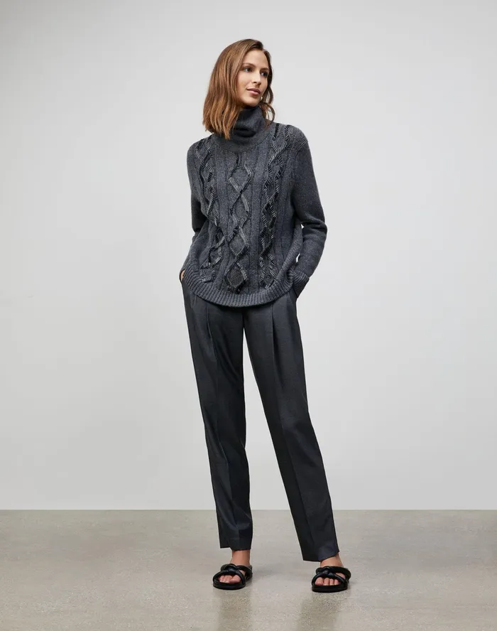 Women Lafayette 148 New York Pants and Shorts PlusSize Italian WoolSilk Suiting Ellis Pleated Pant Castle Rock