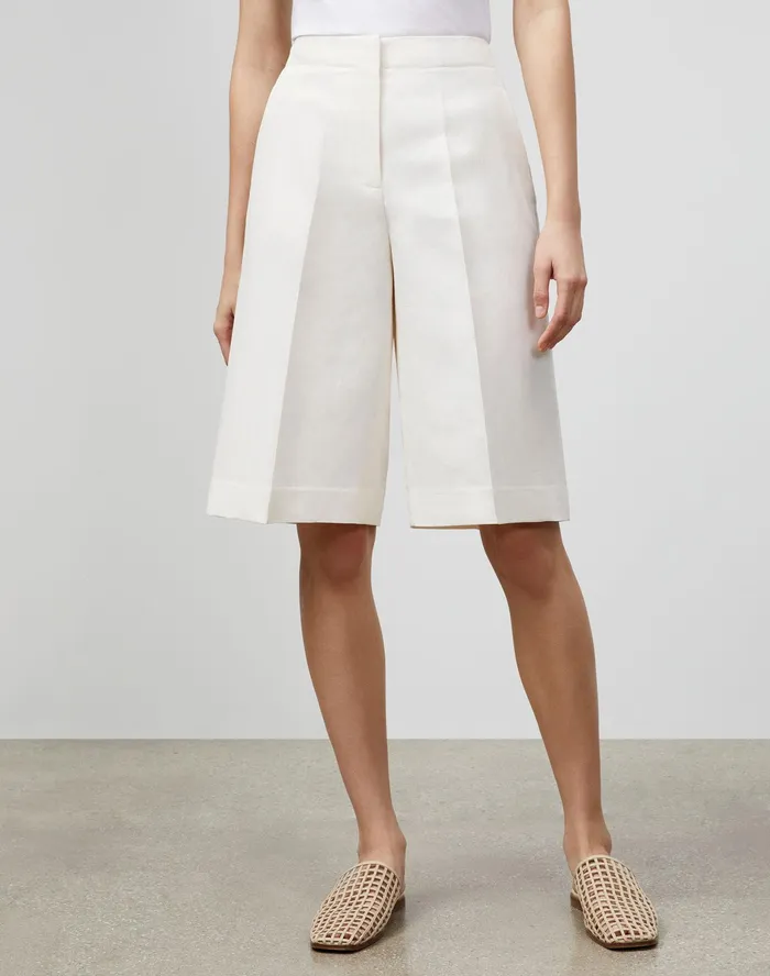 Women Lafayette 148 New York Pants and Shorts PlusSize Ryerson Bermuda Short In Coastal Cloth Alabaster Women Lafayette 148 New York Pants and Shorts PlusSize Ryerson Bermuda Short In Coastal Cloth Alabaster