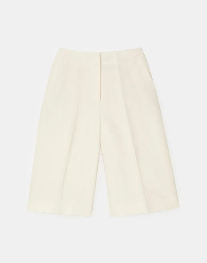 Women Lafayette 148 New York Pants and Shorts PlusSize Ryerson Bermuda Short In Coastal Cloth Alabaster